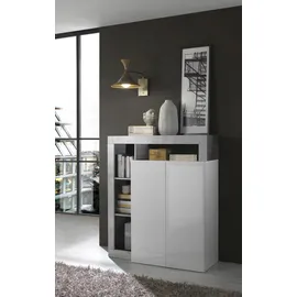 INOSIGN Highboard "Hamburg", grau (weiß, betonoptik), B:108cm H:126cm T:42cm, Sideboards, Highboard, Breite 108 cm