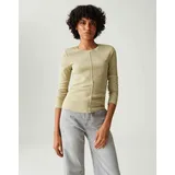 Opus Langarmshirt SADALIE Slim Rippshirt aus BCI Cotton Mix Soft Matcha, 42