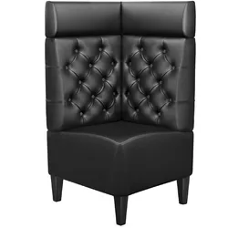 Gastro Eckbank | Schwarz | B:H 60 x 128 cm | Chesterfield | Leder | Bistro Eckbank