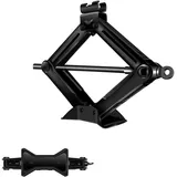 Praktischer-Scherenwagenheber, Wagenheber Ideal für Familienauto und Sportwagen, Qualitätsstahl, Tragkraft 2 Tonnen, Höhenverstellbar von 115 bis 390 mm, mit Zusätzlicher Handgriff (2.1kg, Schwarz)