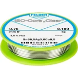 Felder Löttechnik ISO-Core Clear SAC305 Lötzinn Spule Sn96,5Ag3Cu0,5 0.100kg 0.75mm