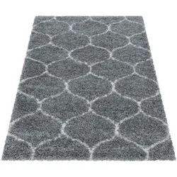 Hochflor-Teppich AYYILDIZ TEPPICHE "SALSA 3201", grau, B:240cm H:50mm L:340cm, Polypropylen (PP), Teppiche, Wohnzimmer