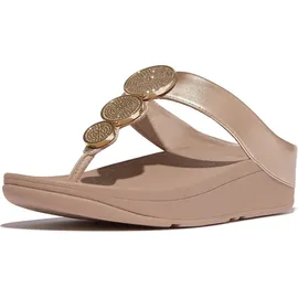 FitFlop Halo Bead-Circle Metallic Toe-Post Sandals Metallic Light Beige, 40 EU