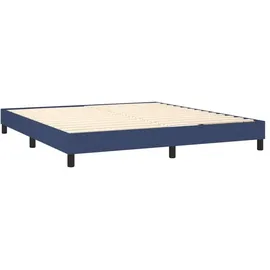 vidaXL Boxspringbett mit Matratze & LED Blau 180x200 cm Stoff