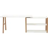 miliboo Dreh-Schreibtisch skandinavisches Design Weiß und Eiche GILDA