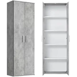 mokebo Mehrzweckschrank Grau, 4 Fächer, 60x180x34 cm, Waschküche, Mehrzweckschränke