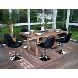 MCW Esszimmerstuhl A60 Kunstleder schwarz 6er Set