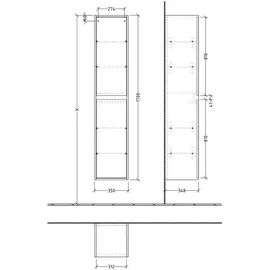 Villeroy & Boch Skyla C80101AF Hochschrank 35,0 x 170,0 x 34,9 cm Soft Green Glas/Holz
