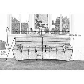 KAWOLA Big Sofa NERLA Stoff Velvet Silber