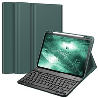 Fintie Tastatur Hülle für iPad Pro 11 2022 (4. Generation)/ iPad Pro 11 2021(3. Generation)/ 2020/2018, Keyboard case mit magnetisch Abnehmbarer Deutscher Tastatur mit QWERTZ Layout, Dunkelgrün