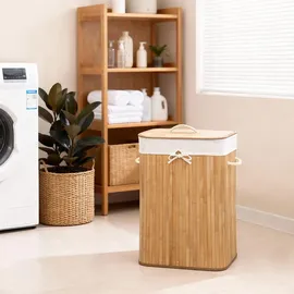 Tectake Wäschekorb mit Wäschesack eckig 72 L