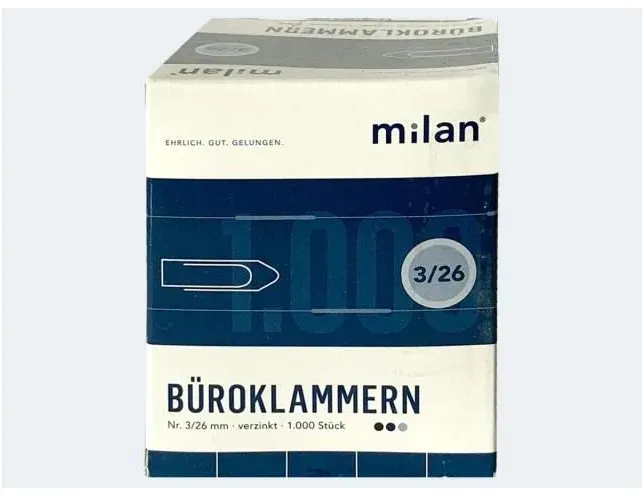 Milan Büroklammer 26/1000 Gr3 - 880