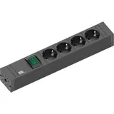 Bachmann Steckdosenleiste 2,00 m Schwarz 4 St.