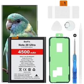 BeeFix Akku für Samsung Galaxy Note 20 Ultra (N986B), 4500mAh Hochkapazitäts-Ersatzakku für Galaxy Note 20 Ultra 5G EB-BN985ABY mit professionellen Reparaturwerkzeugen