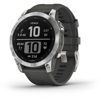 Garmin Fenix 7 Standard Silber mit graphitfarbenem Armband