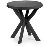 Spetebo Gartentisch Kunststoff Gartentisch rund anthrazit - 70 cm (Anzahl, 1-St., Stück), Pflegeleicht schwarz
