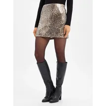 Noisy May Miniröcke Damen Animalprint Braun S