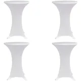 vidaXL Stehtischhussen 4 Stk. Ø 80 cm Weiß Stretch
