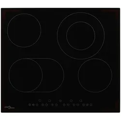 vidaXL Glaskeramik-Kochfeld mit 4 Platten Touch Control 6600 W