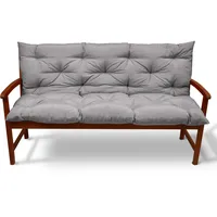 Beautissu Bankauflage 100 x 50 x 10 cm grau 1 St.