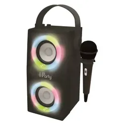 LEXIBOOK Iparty ® tragbarer Bluetooth®-Lautsprecher mit Mikrofon und tollen Lichteffekten, schwarz