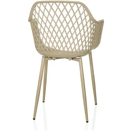 hjh living BEGIO L Gartenstuhl 59 x 59 x 108 cm beige