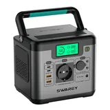 SWAREY Tragbare Powerstation S550, 555Wh Solargenerator mit 550W (1100W Spitze) AC, 140W Bidirektionale Schnellladung USB-C, Notstromaggregat für Outdoor Camping Wohnmobil Zuhause