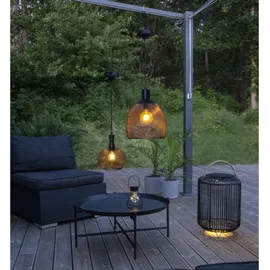 technik@all LED Solar 2er Set SUNLIGHT Hängeleuchten mit Dämmerungssensor schwarz - Schwarz