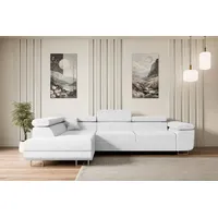 altdecor Ecksofa mit Schlaffunktion und Bettkasten Corner Sofa Bett Eckcouch Couch L-Form Schlafcouch Ausziehbar Wohnlandschaft Schlafsofa Cauchsof... - Weiß