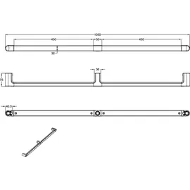 Villeroy & Boch ViCare Haltegriff Wandhandlauf 105 cm verchromt