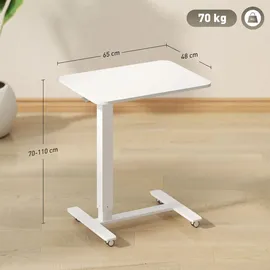 Homcom Schreibtisch Weiß Holz, 65x110x48 cm, Arbeitszimmer Wohnzimmer