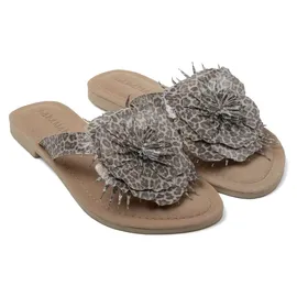 LAZAMANI Pantoletten Pantoletten Leder/Textil | Silber - 41