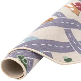 Snapstyle Kinder Spiel Straßenteppich Fun Town Rund 160x160 cm