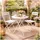 Hti-Living Gartentisch Ø 55 x 68 cm Creme/Weiß