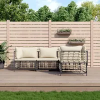 Festnight Gartenlounge Rattan Balkon Lounge Klein Loungemöbel Terrasse Ecklounge Balkonmöbel Gartenmöbel Set Garten Lounge Set Balkon Sofa Ecksofa Gartensofa Lounge Sofa Outdoor