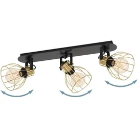 EGLO Sambatello 3xE27/40W/230V Deckenstrahler - Schwarz/Gold