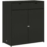 vidaXL Gartenschrank Schwarz 105x55x113 cm Poly Rattan