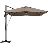 vidaXL Sonnenschirm - Taupe Taupe Stoff Groß Höhenverstellbar