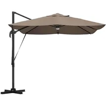 vidaXL Sonnenschirm - Taupe Taupe Stoff Groß Höhenverstellbar