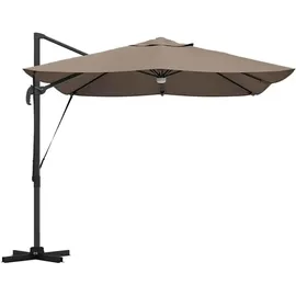 vidaXL Sonnenschirm - Taupe Taupe Stoff Groß Höhenverstellbar