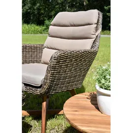 deluke Gartenstuhl TOKIO Beistelltisch Akazie, Braun, 85x65x95cm Gartenstuhl-Set Gartenmöbel Set Garten Loungegruppe