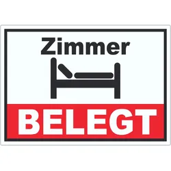 Zimmer BELEGT Aufkleber A9 (37x52mm)