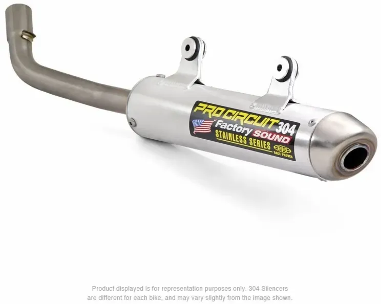 PRO CIRCUIT Geluiddemper 304 geborsteld alu / RVS dop Kawasaki KX250