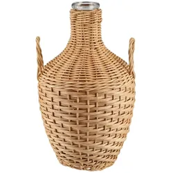 Flaschenvase   ¦ braun ¦ Glas,Rattan ¦ Maße (cm): H: 26,5  Ø: 20.0