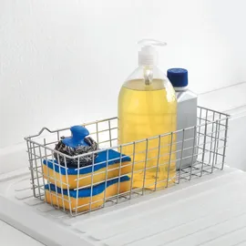 Gravidus Allzweckkorb Aufbewahrungskorb Metall 37 x 22 x 20 cm silber