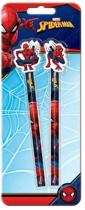 SPIDERMAN 2-pack pencils w/eraser toppers