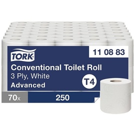 TORK Toilettenpapier T4 Advanced 3-lagig Recyclingpapier, 70 Rollen