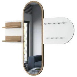 Asir Wandspiegel RANI 125x120 cm weiß/braun - Weiß/Braun