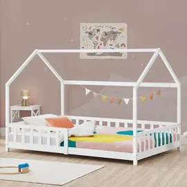 en.casa kids Hausbett Hesel 90 x 200 cm Kiefer weiß