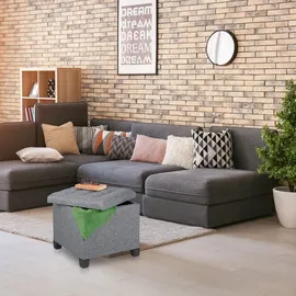 Relaxdays Sitzhocker mit Stauraum 45 x 42 x 45 cm Grau